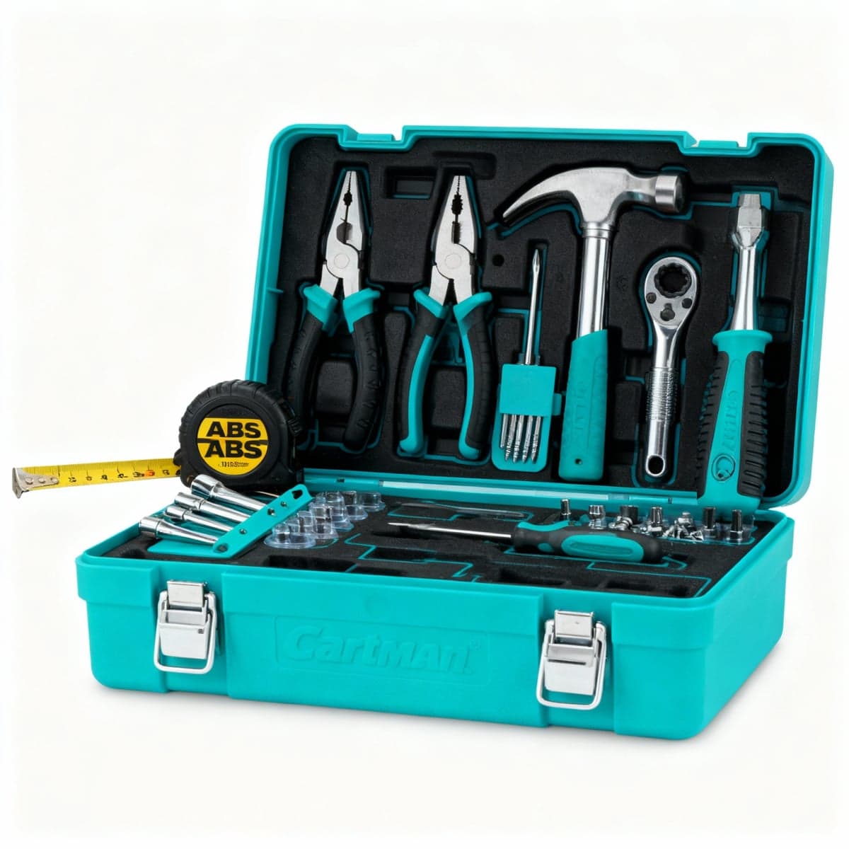CARTMAN 39-Piece Tool Set General Household Hand Tool Kit with Plastic Toolbox Storage Case